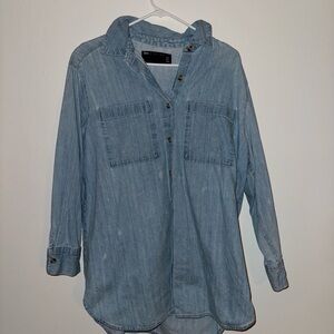Denim Button-Up Shirt